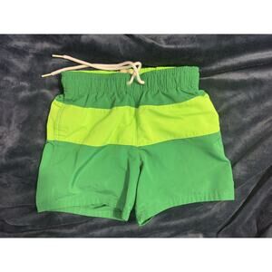 Hollister A&F Abercrombie Green Neon Striped Swim Trunks XS X Small